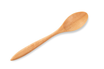 Wooden spoon isolated on white background