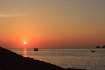 sunset on the beach