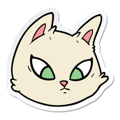 sticker of a cartoon cat face