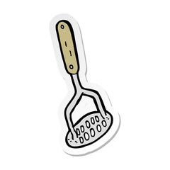 sticker of a cartoon potato masher