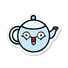 sticker of a cute cartoon teapot