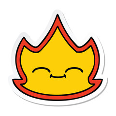 sticker of a cute cartoon fire