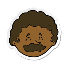 sticker of a cartoon man with mustache