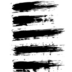 Grunge dry brush set. Hand drawn vector illustration.