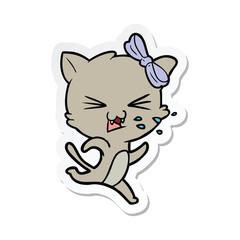 sticker of a cartoon cat