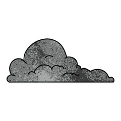 textured cartoon doodle of white large clouds