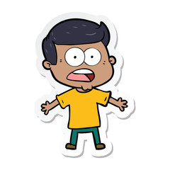 sticker of a cartoon shocked man