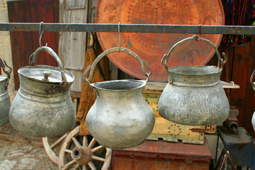 traditional pots at bazaar