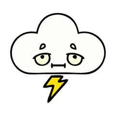 comic book style cartoon thunder cloud