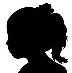 a girl head silhouette vector