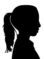  a girl head silhouette vector