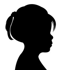  a girl head silhouette vector