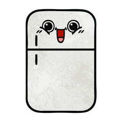 retro grunge texture cartoon fridge freezer