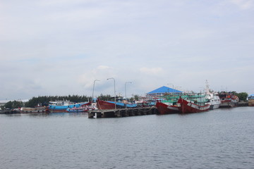 WOODEN PASSENGER SHIP IN GILI KETAPANG ISLAND, PROBOLINGGO, EAST JAVA, INDONESIA