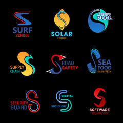 S icons corporate identity and business industry