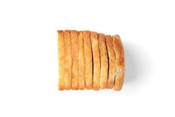 Toast bread isolated on white background.