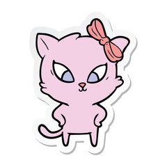 sticker of a cartoon cat