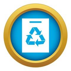 Recycling icon blue vector isolated on white background for any design