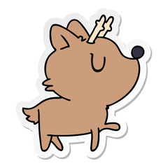 sticker cartoon of  kawaii cute deer