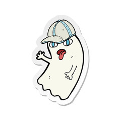 sticker of a cartoon ghost