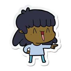 sticker of a cartoon woman