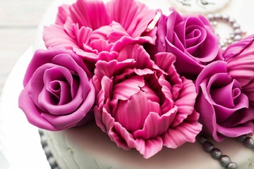 Peonies ans roses - fondant flowers