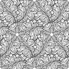 Black and white abstract seamless pattern.