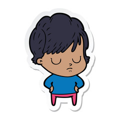 sticker of a cartoon woman