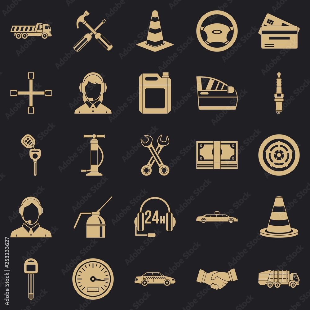 Poster barrow icons set. simple set of 25 barrow icons for web for any design