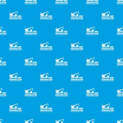 Construction job pattern vector seamless blue repeat for any use