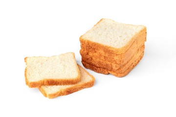Toast bread isolated on white background.