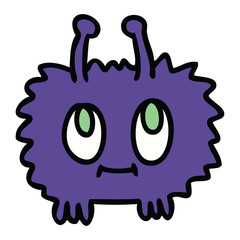 quirky hand drawn cartoon alien