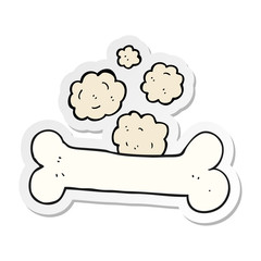 sticker of a cartoon bone