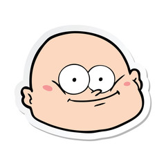 sticker of a cartoon bald man