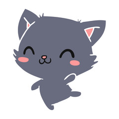 cartoon of cute kawaii cat