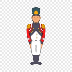 French Army soldier in uniform icon in cartoon style on a background for any web design 