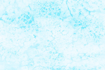 Modern creative grunge light sky blue shades watercolor background. Aquarelle paint paper canvas for design, card template. Ocean and sea foam texture turquoise gradient color handmade illustration