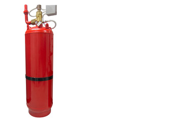 Obraz premium FM-200 Suppression Systems, FM200 Gas Flooding System, Gas Suppression System in Data Center Room isolated white background copy space.