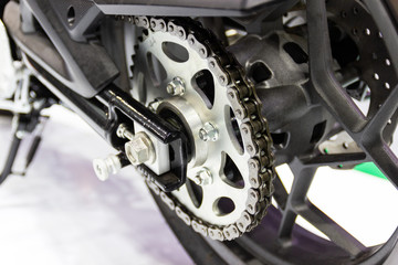 Detail of a motorcycle rear chain, concept new design