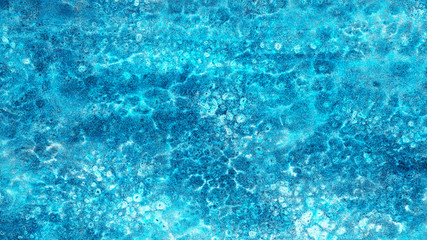 Cosmic neon light blue watercolor background. Paper textured aquarelle deep black canvas for modern creative design. Ocean foam and sea texture multicolor water color paint illustration