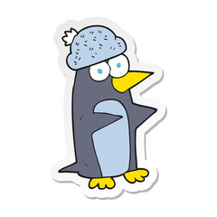 sticker of a cartoon penguin