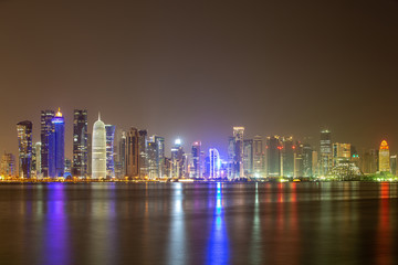 DOHA, QATAR – JUNE 23 2014: Buildings and towers in westbay Doha Qatar.