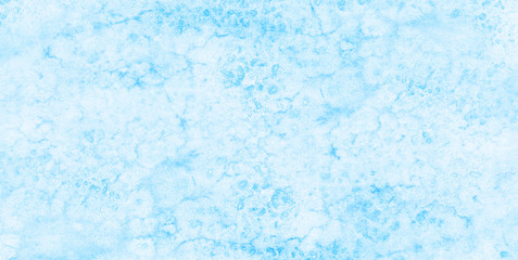 Modern creative grunge light sky blue shades watercolor background. Aquarelle paint paper canvas for design, card template. Ocean and sea foam texture turquoise gradient color handmade illustration