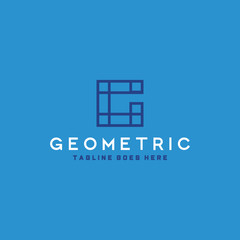 Letter G Blue Geometric Logo Symbol Design Inspiration