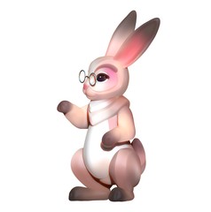 Beautiful hare with protruding ears