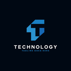 Letter T Technology Logo Vector Symbol Design Inspiration