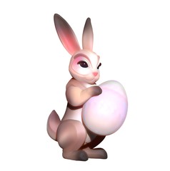 3 d Bunny with Easter egg in his paws