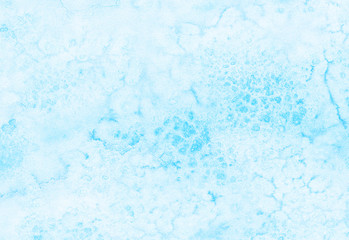 Modern creative grunge light sky blue shades watercolor background. Aquarelle paint paper canvas for design, card template. Ocean and sea foam texture turquoise gradient color handmade illustration