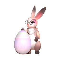 Obraz premium Cute rabbit with Easter egg