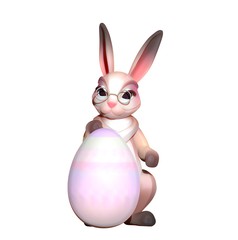 Cute rabbit with Easter egg